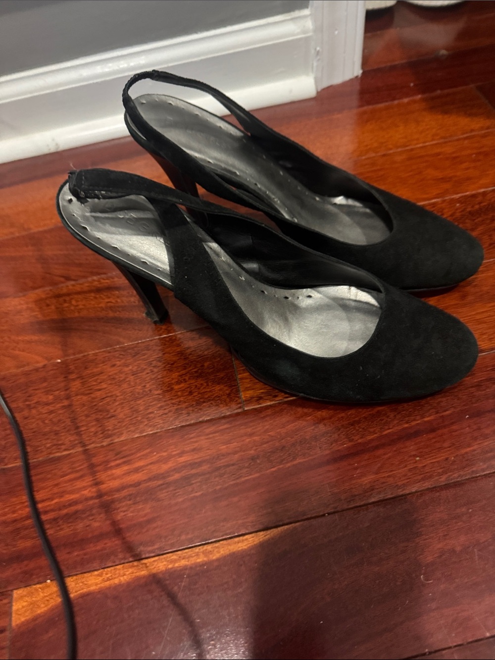 BCBGirls Black Suede Slingback Pumps